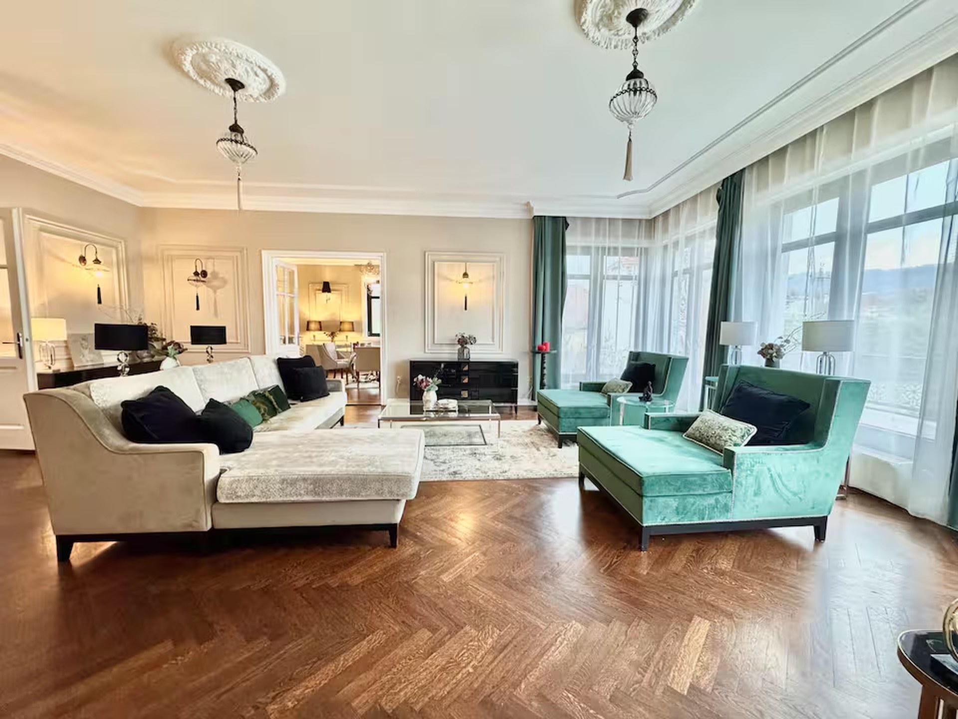 Elegant Budapest living room with premium furnishings